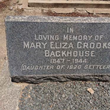 BACKHOUSE Mary Eliza Crooks 1847-1944