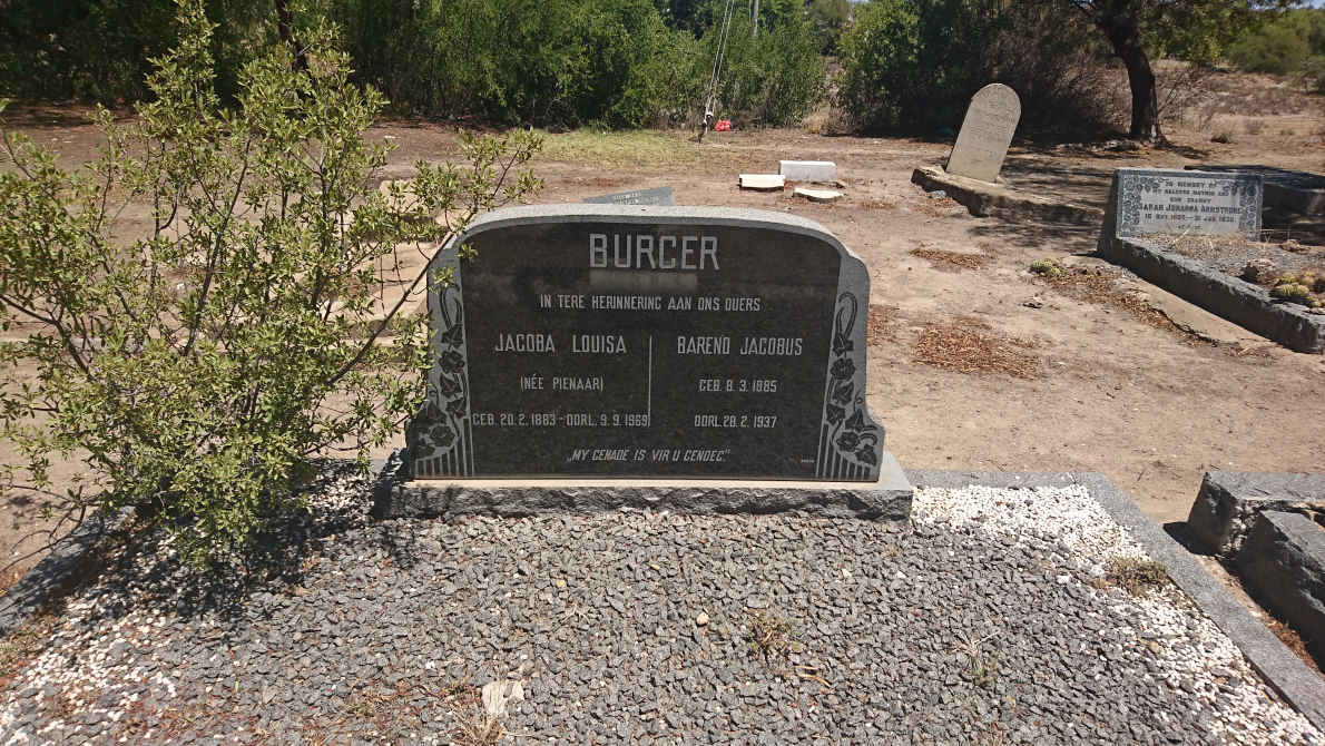 BURGER Barend Jacobus 1885-1937 &amp; Jacoba Louisa PIENAAR 1883-1969