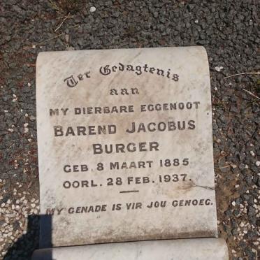 BURGER Barend Jacobus 1885-1937