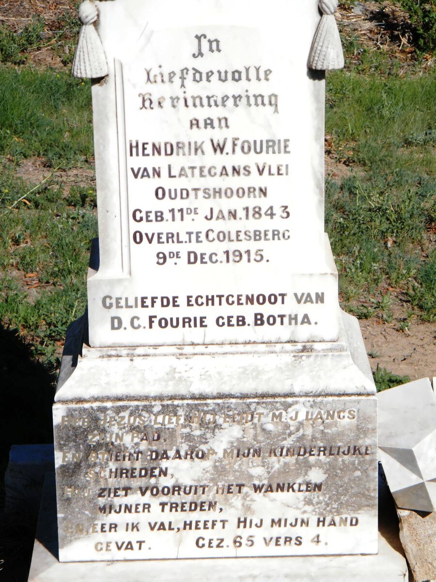 FOURIE Hendrik W. 1843-1915
