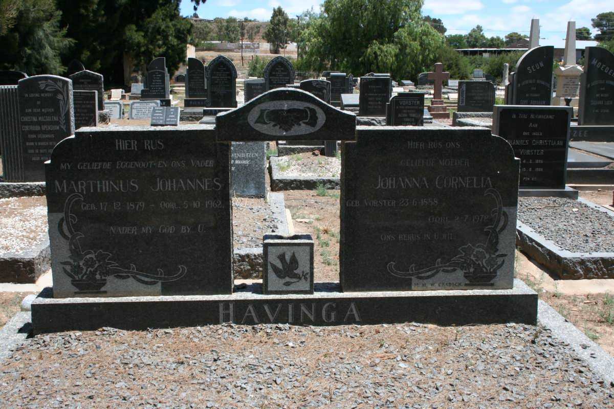 HAVINGA Marthinus Johannes 1879-1962 &amp; Johanna Cornelia VORSTER  1888-1978