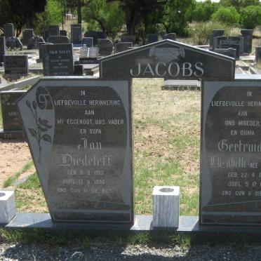 JACOBS Jan Diedeleff 1910-1992 &amp; Gertruida Elizabeth VILJOEN 1908-1994