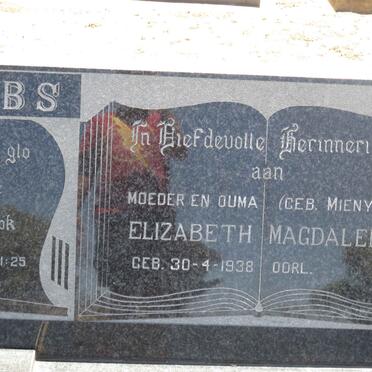 JACOBS Christiaan Daniel 1934-2001 &amp; Elizabeth Magdalena 1938-