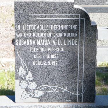LINDE Susanna Maria, v.d. nee DU PLESSIS 1895-1971