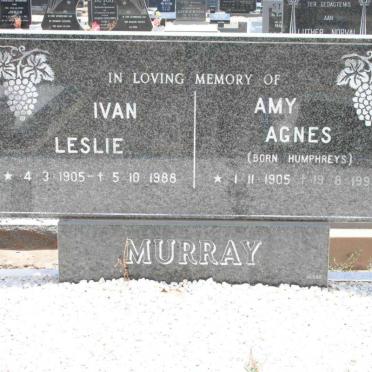 MURRAY Ivan Leslie 1905-1988 &amp; Amy Agnes HUMPHREYS 1905-1955