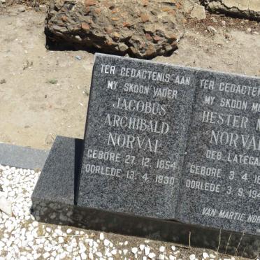 NORVAL Jacobus Archibald 1854-1930 &amp; Hester M.C. LATEGAN 1860-1942