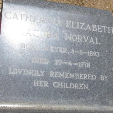 NORVAL Catherina Elizabeth Jacoba nee MEYER 1893-1978