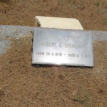 OPENSHAW Albert C. 1876-1970