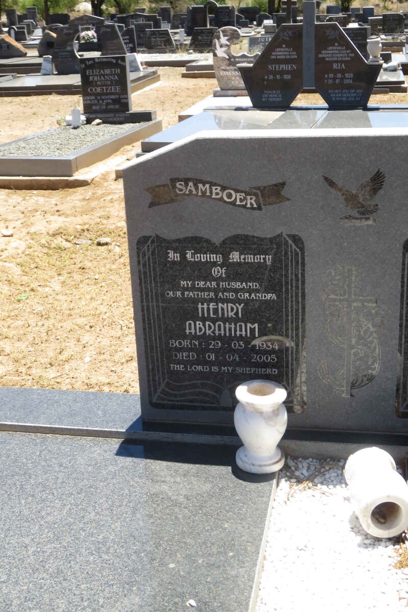 SAMBOER Henry Abraham 1934-2005 &amp; Maggie 1929-2016