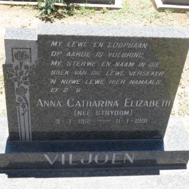 VILJOEN Anna Catharina Elizabeth nee STRYDOM 1912-1991