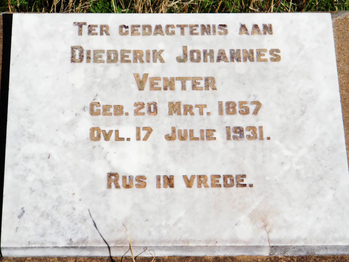 VENTER Diederik Johannes 1857-1931