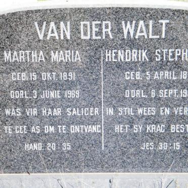 WALT Hendrik Stephanus, van der 1889-1938 &amp; Martha Maria 1891-1969