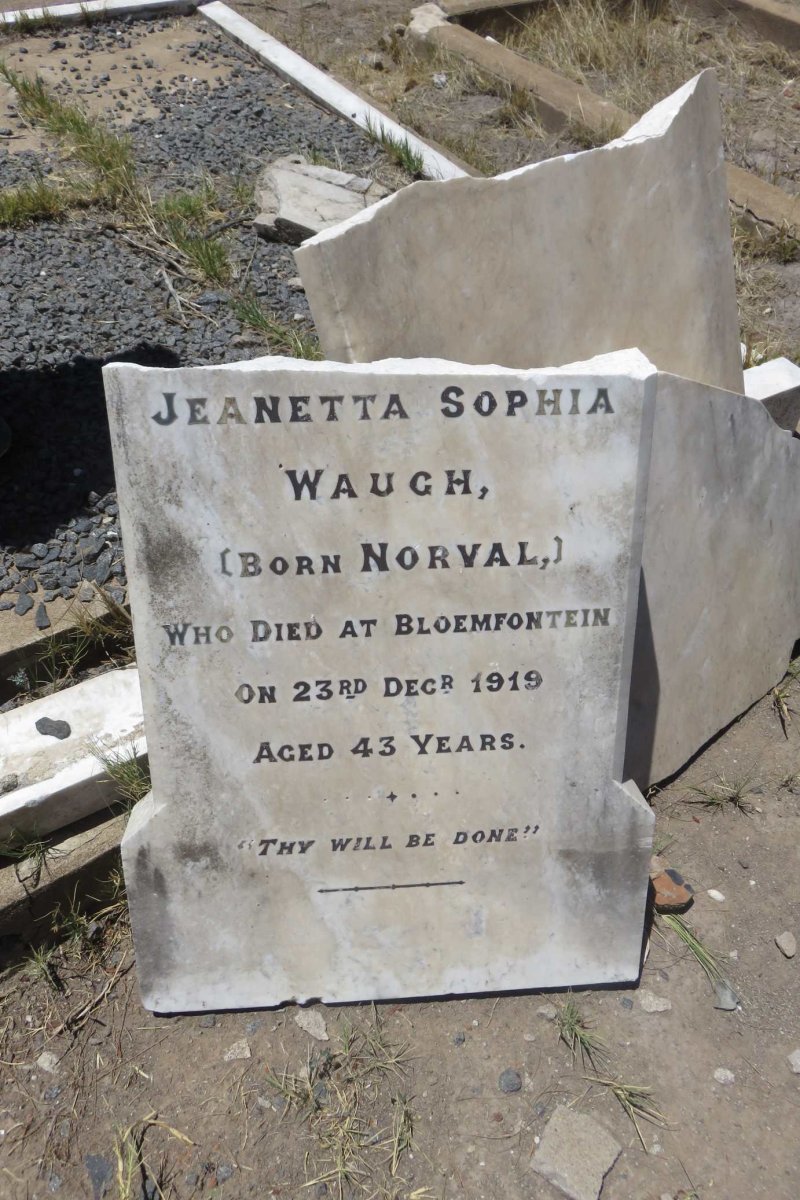 WAUGH William Frederick 1869-1933 &amp; Jeanetta Sophia NORVAL -1919
