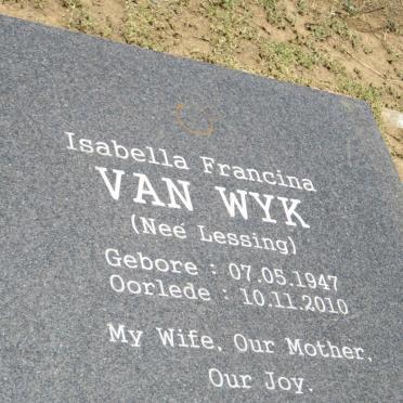 WYK Isabella Francina, van nee LESSING 1947-2010