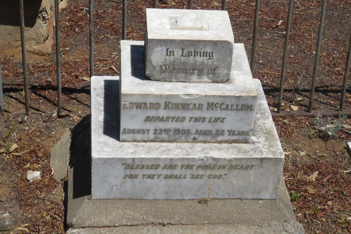 McCALLUM Edward Kinnear -1905