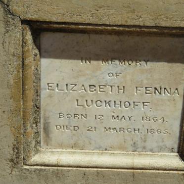 LUCKHOFF Elizabeth Fenna 1864-1865