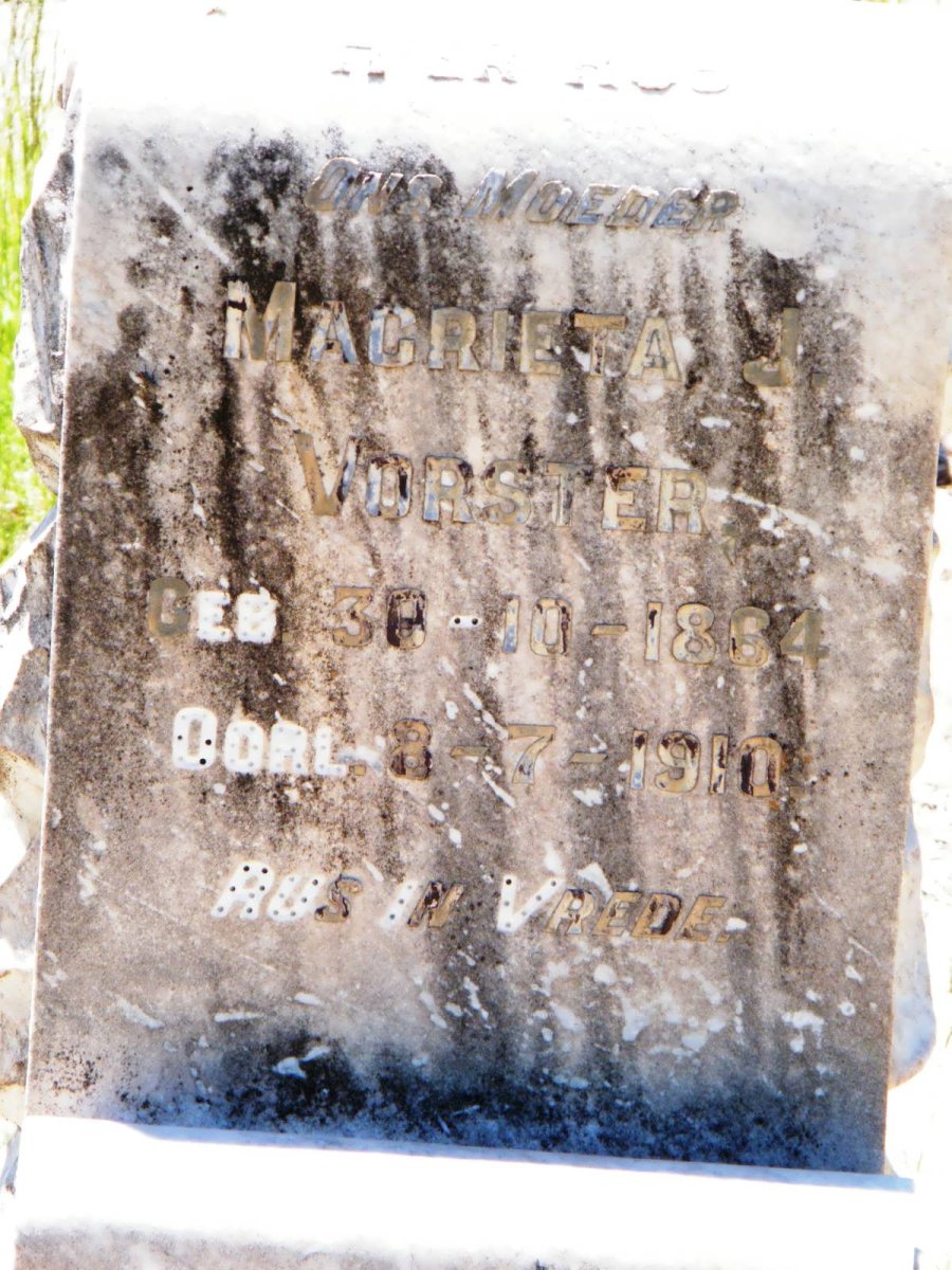 VORSTER Magrieta J. 1864-1910