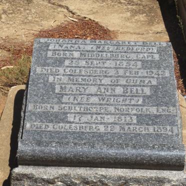 BELL Johanna Margaret nee BEDFORD 1854-1942 :: BELL Mary Ann nee WRIGHT 1813-1894