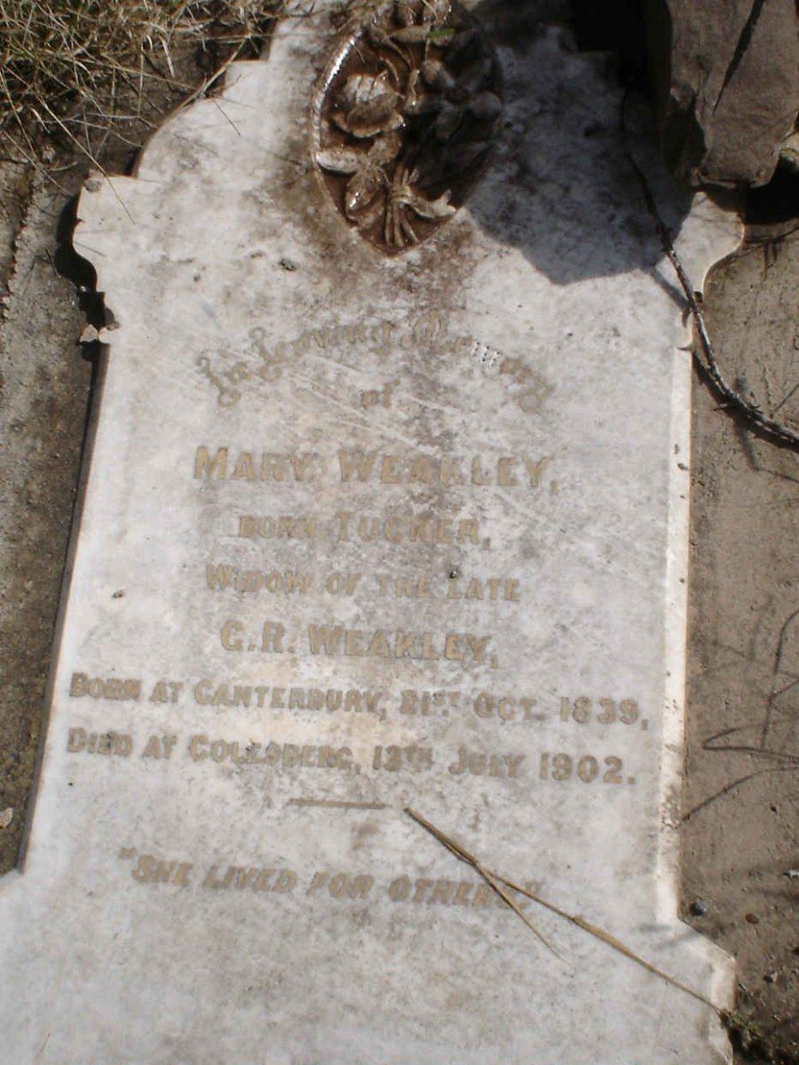 WEAKLEY Mary nee TUCKER 1839-1902