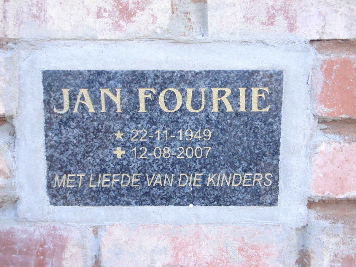 FOURIE Jan 1949-2007