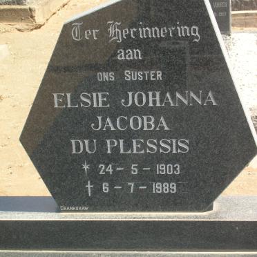 PLESSIS Elsie Johanna Jacoba, du 1903-1989