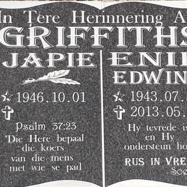 GRIFFITHS Japie 1946- &amp; Enid Edwina 1943-2013