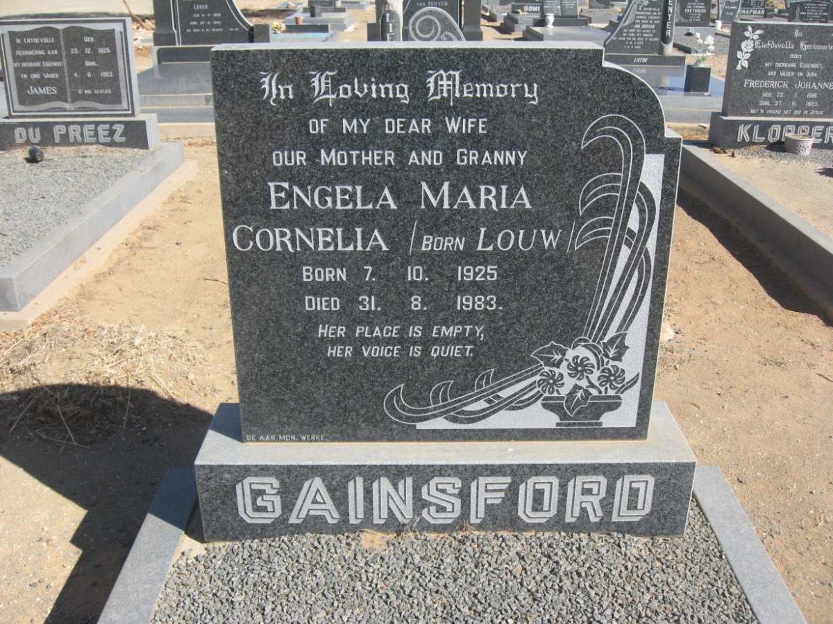 GAINSFORD Engela Maria Cornelia nee LOUW 1925-1983