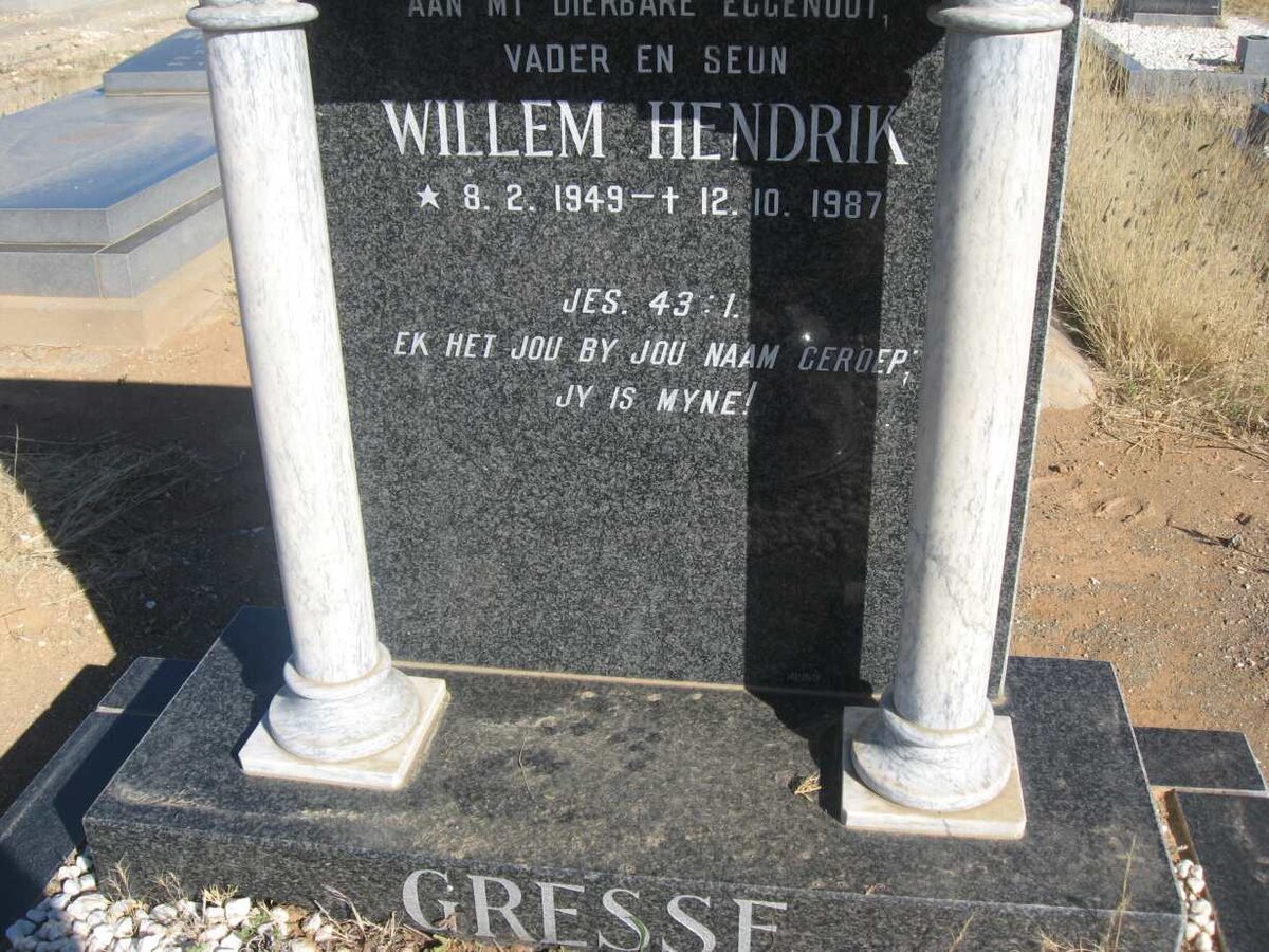 GRESSE Willem Hendrik 1949-1987