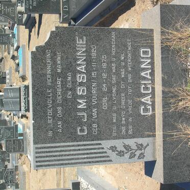 GAGIANO G.J.M.S. nee VAN VUUREN 1920-1975