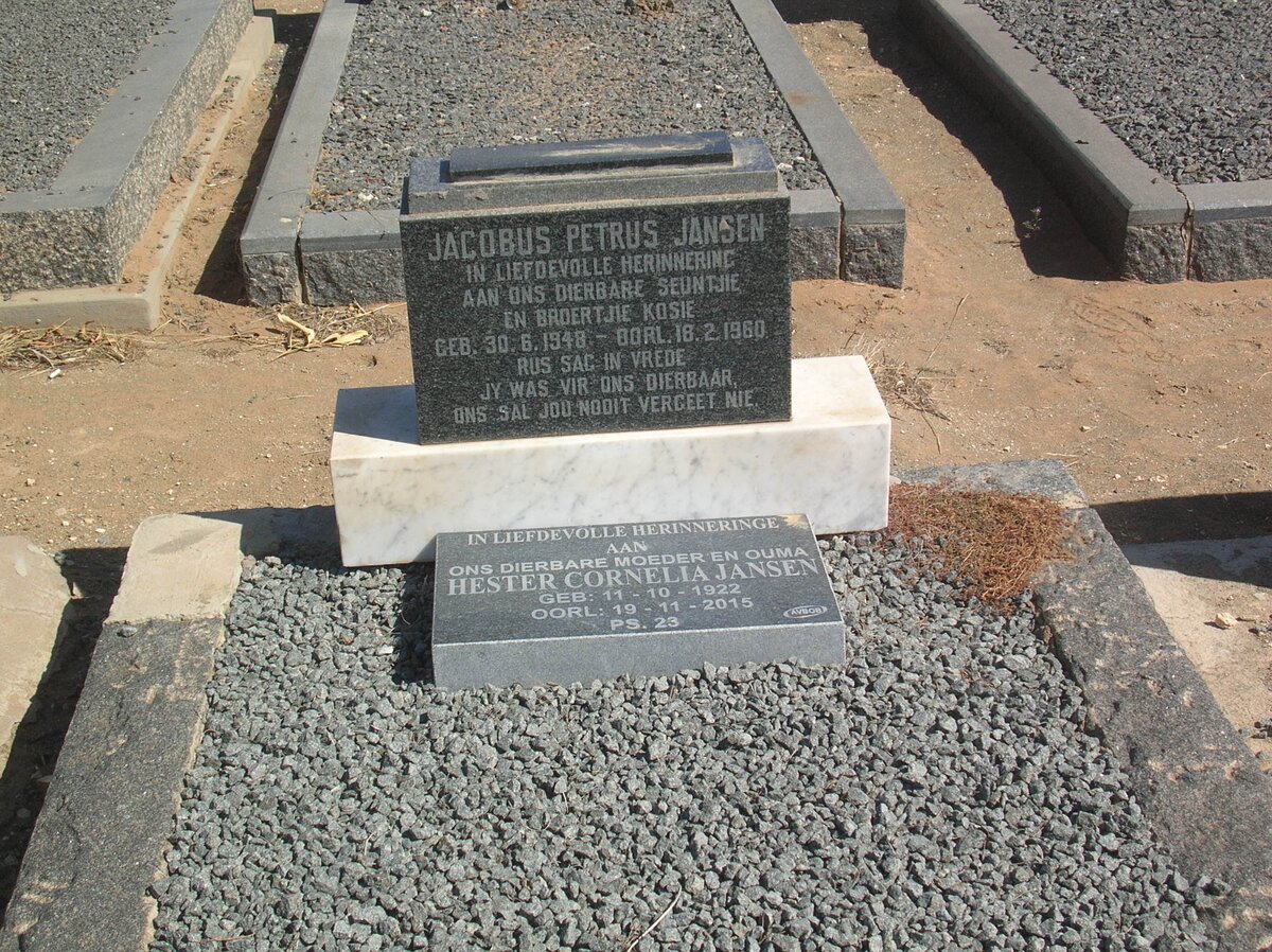 JANSEN Hester Cornelia 1922-2015 :: JANSEN Jacobus Petrus 1948-1960