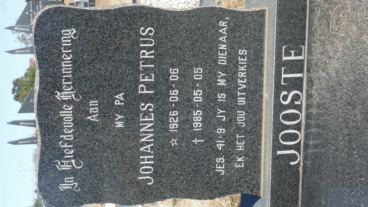 JOOSTE Johannes Petrus 1926-1985