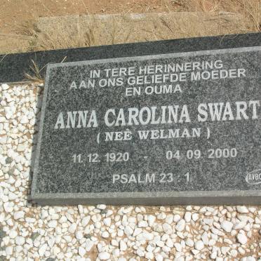 SWART Anna Carolina nee WELMAN 1920-2000