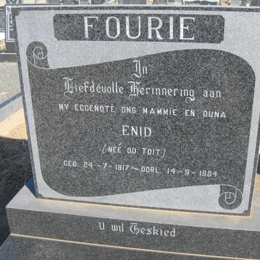 FOURIE Enid nee DU TOIT 1917-1984