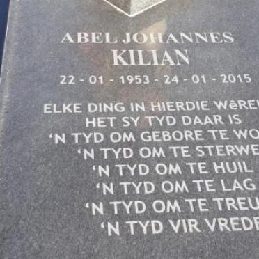 KILIAN Abel Johannes 1953-2015