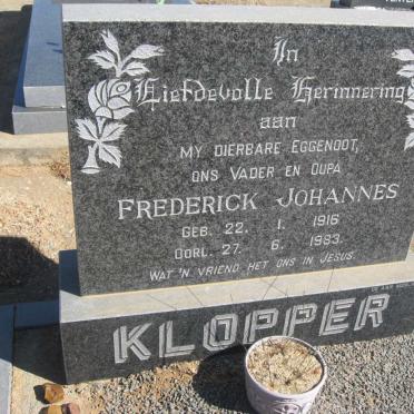 KLOPPER Frederick Johannes 1916-1983 