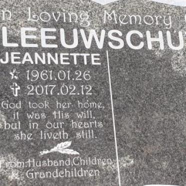 LEEUWSCHUT Jeannette 1961-2017