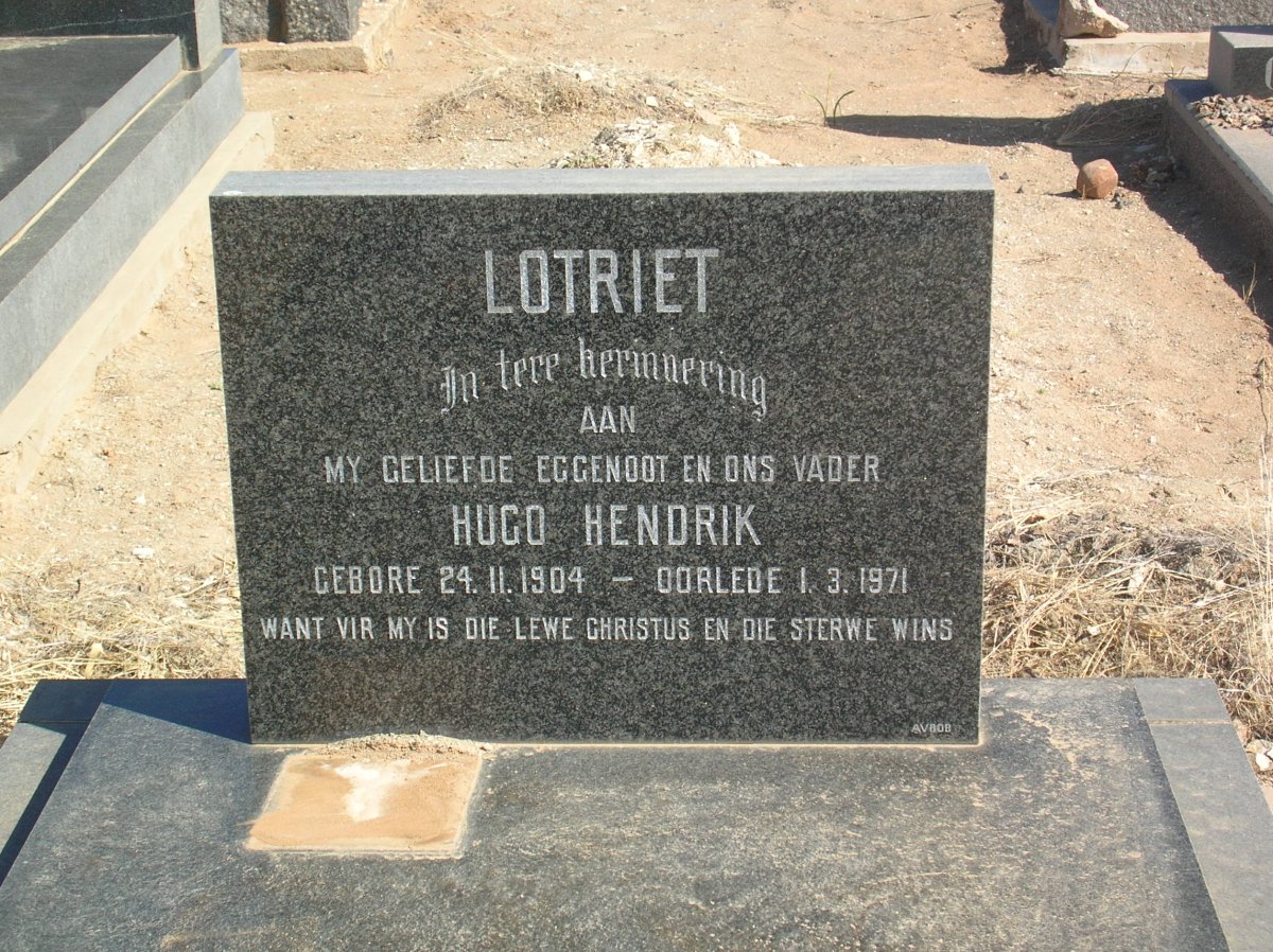 LOTRIET Hugo Hendrik 1904-1971