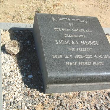 MEIRING Sarah A.E. nee PRESTON 1909-1971