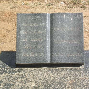 MARÉ Anna G.E. nee RADEMAN 1902-1971