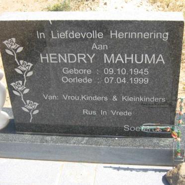 MAHUMA Hendry 1945-1999