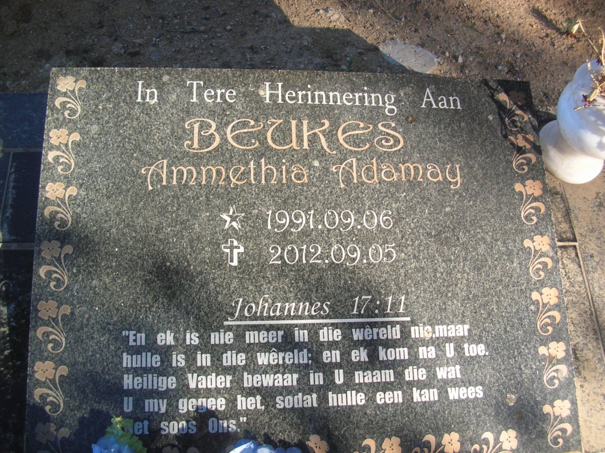 BEUKES Ammethia Adamay 1991-2012