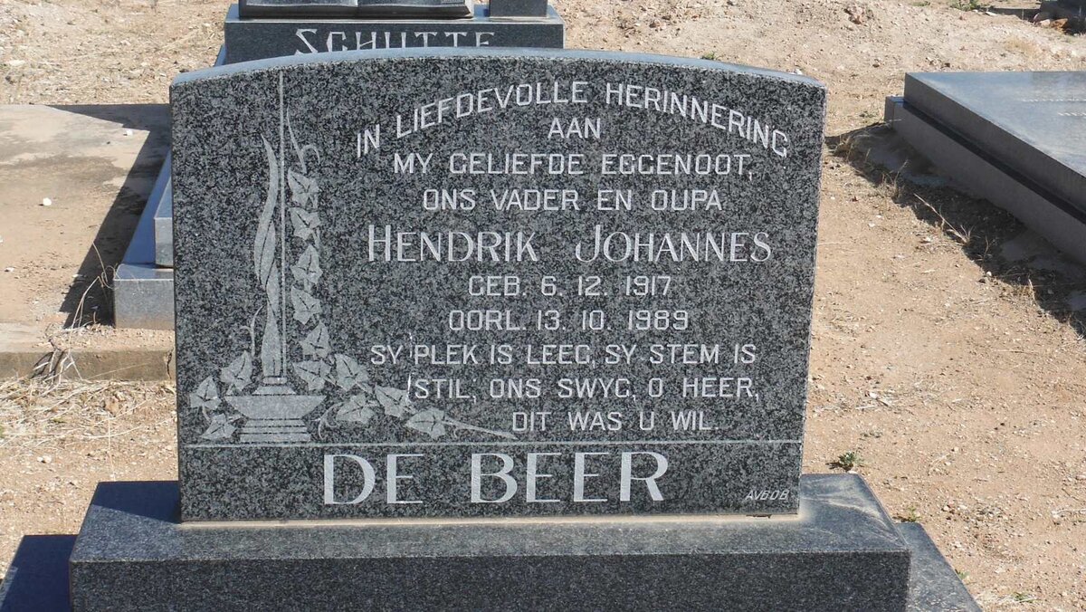 BEER Hendrik Johannes, de 1917-1989
