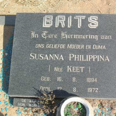BRITS Susanna Philippina nee KEET 1894-1972