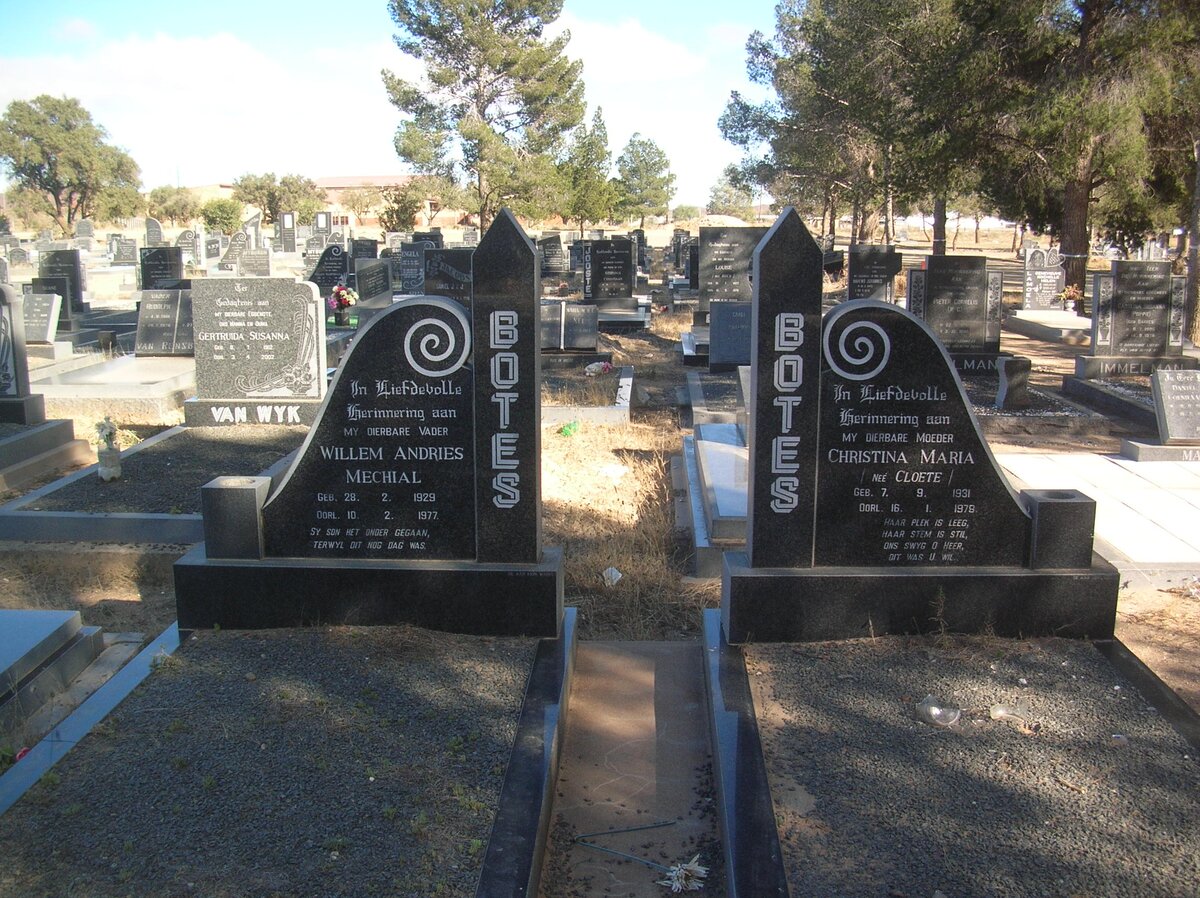 BOTES Willem Andries Mechial 1929-1977 &amp; Christina Maria CLOETE 1931-1978