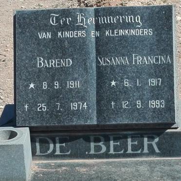 BEER Barend, de 1911-1974 &amp; Susanna Francina 1917-1993