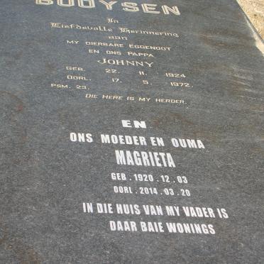 BOOYSEN Johnny 1924-1972 &amp; Magrieta 1920-2014