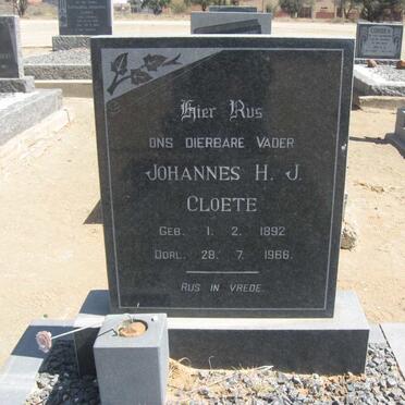 CLOETE Johannes H.J. 1892-1966