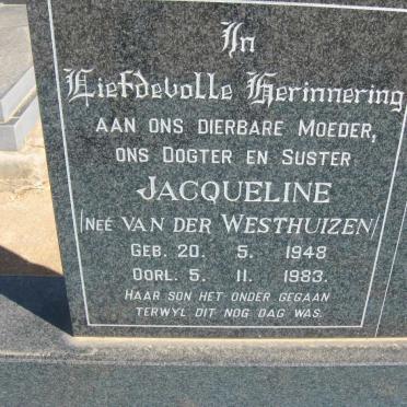VISSER Abraham Jackobus 1945-1983 &amp; Jacqueline van der WESTHUIZEN 1948-1983