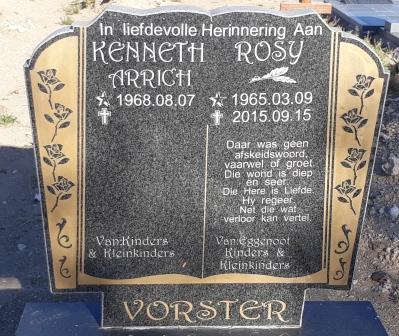 VORSTER Kenneth Arrich 1968- &amp; Rosy 1965-2015