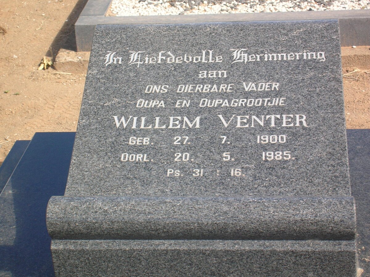 VENTER Willem 1900-1985 